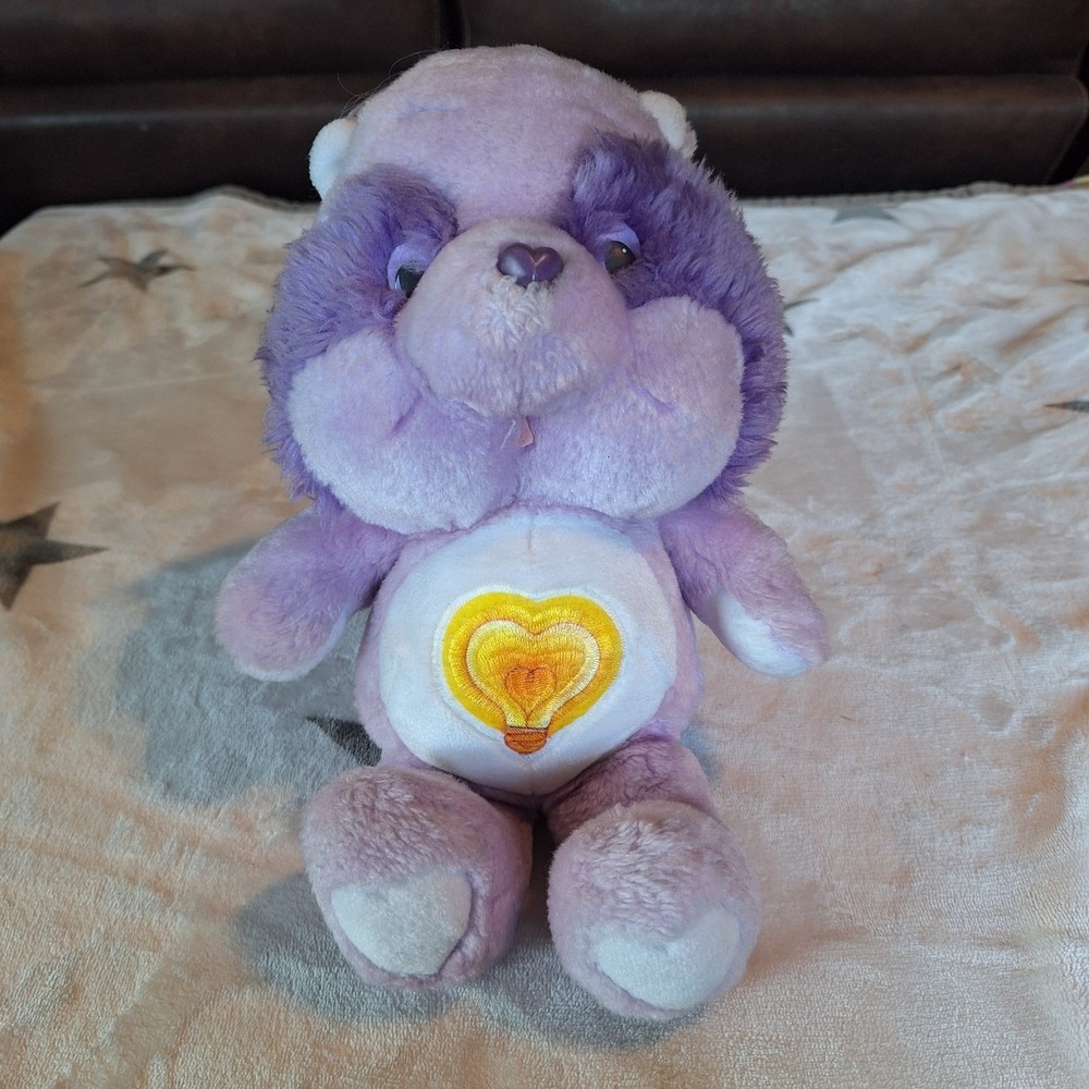 Vintage Care Bears Cousins Bright Heart Raccoon 13" Stuffed Plush‎ Kenner 1984